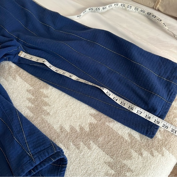 Billabong Paint The Town Wide-leg Button-Down Cropped Jumpsuit in Blue Stripe, M - Picture 13 of 14